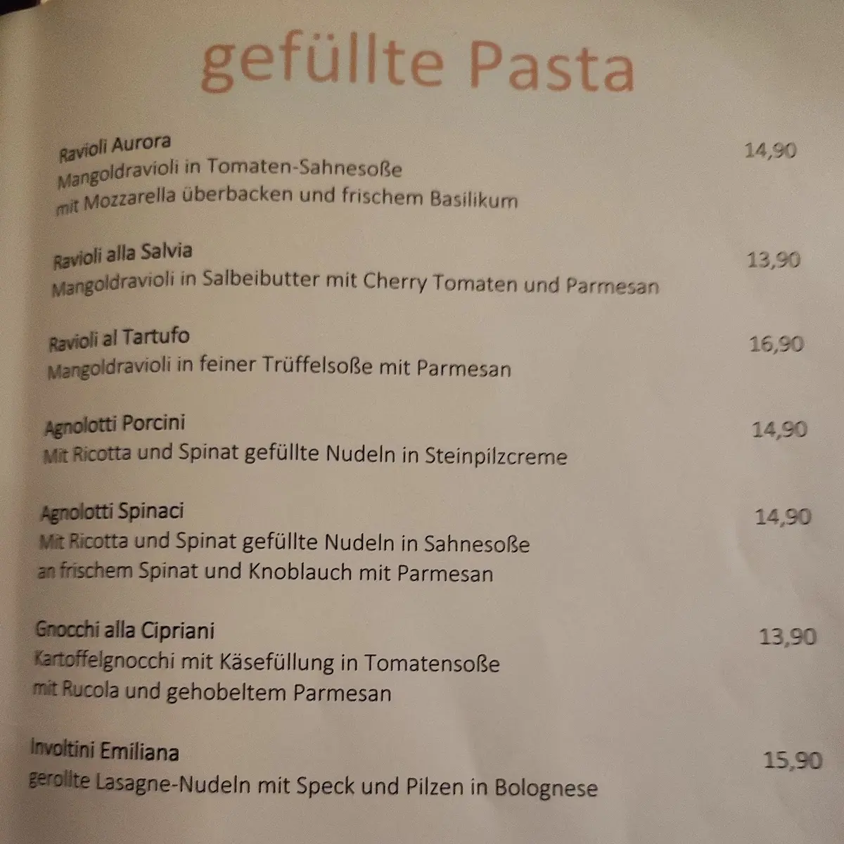 Speisekarte photo 3