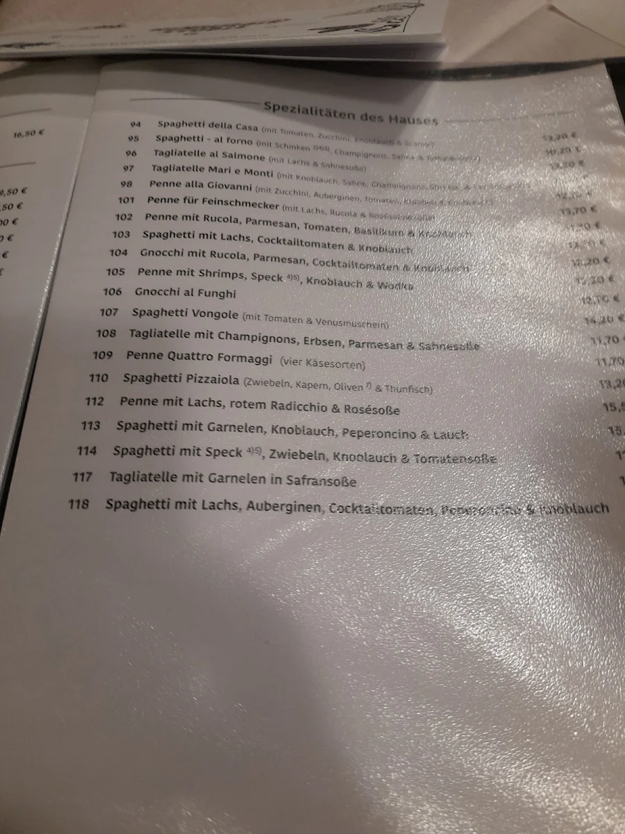 Speisekarte, Nimburger Stüble