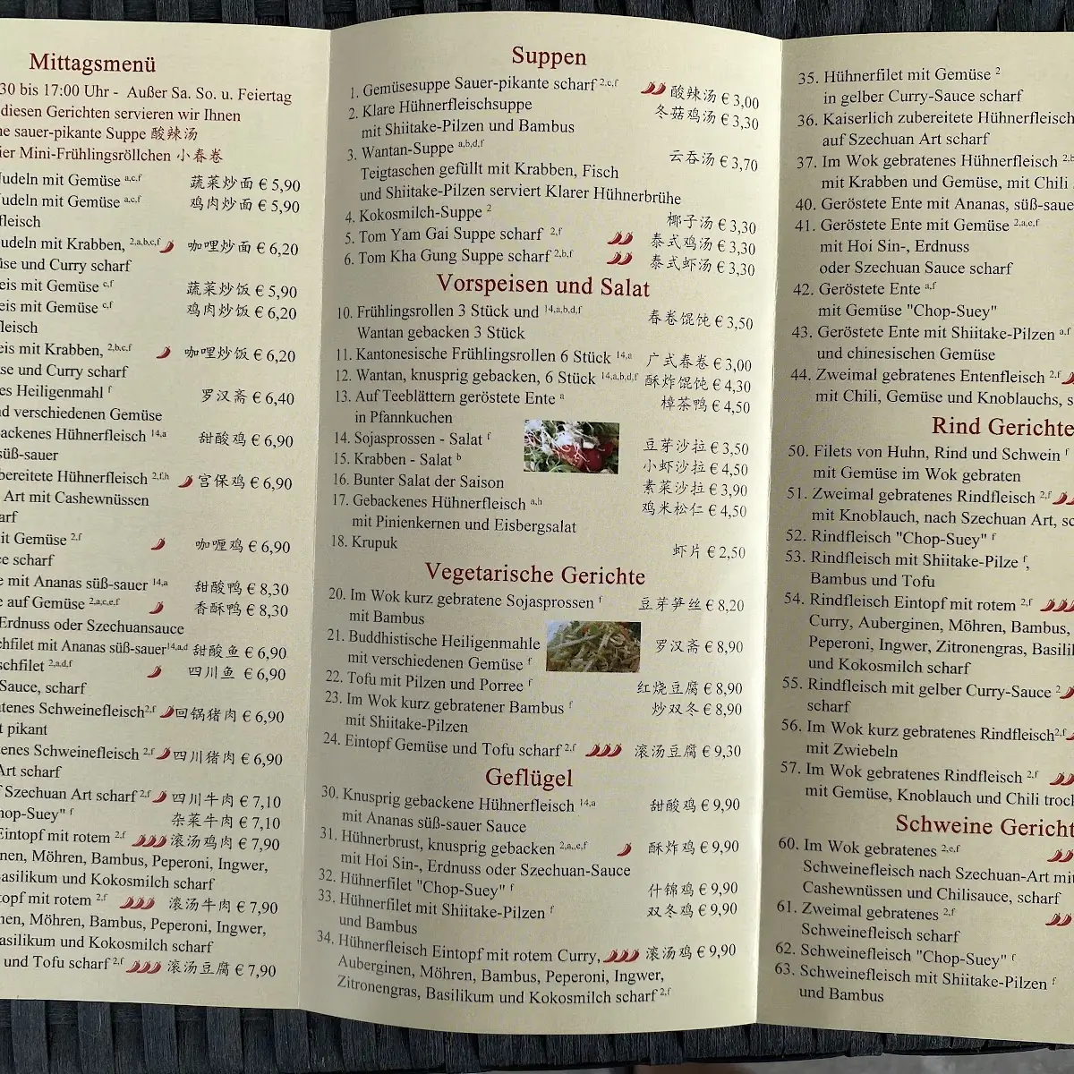 Speisekarte, Restaurant Der Chinese Am Fleet