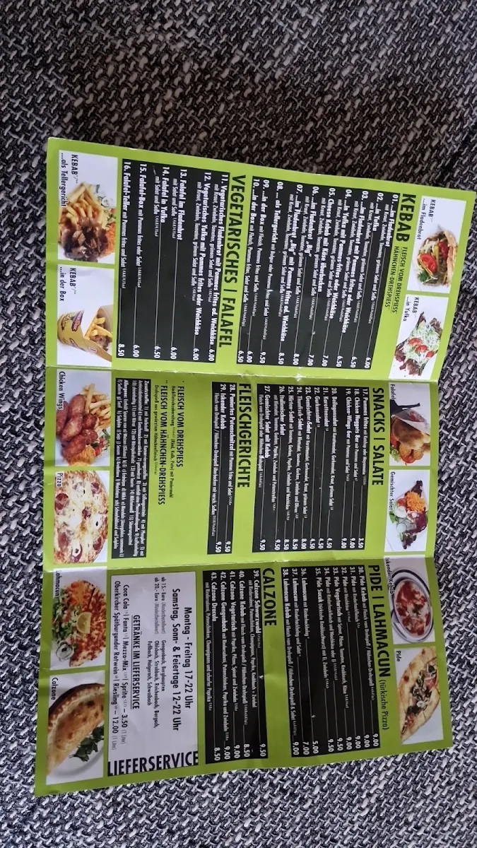 Speisekarte, Grill & Kebabhaus