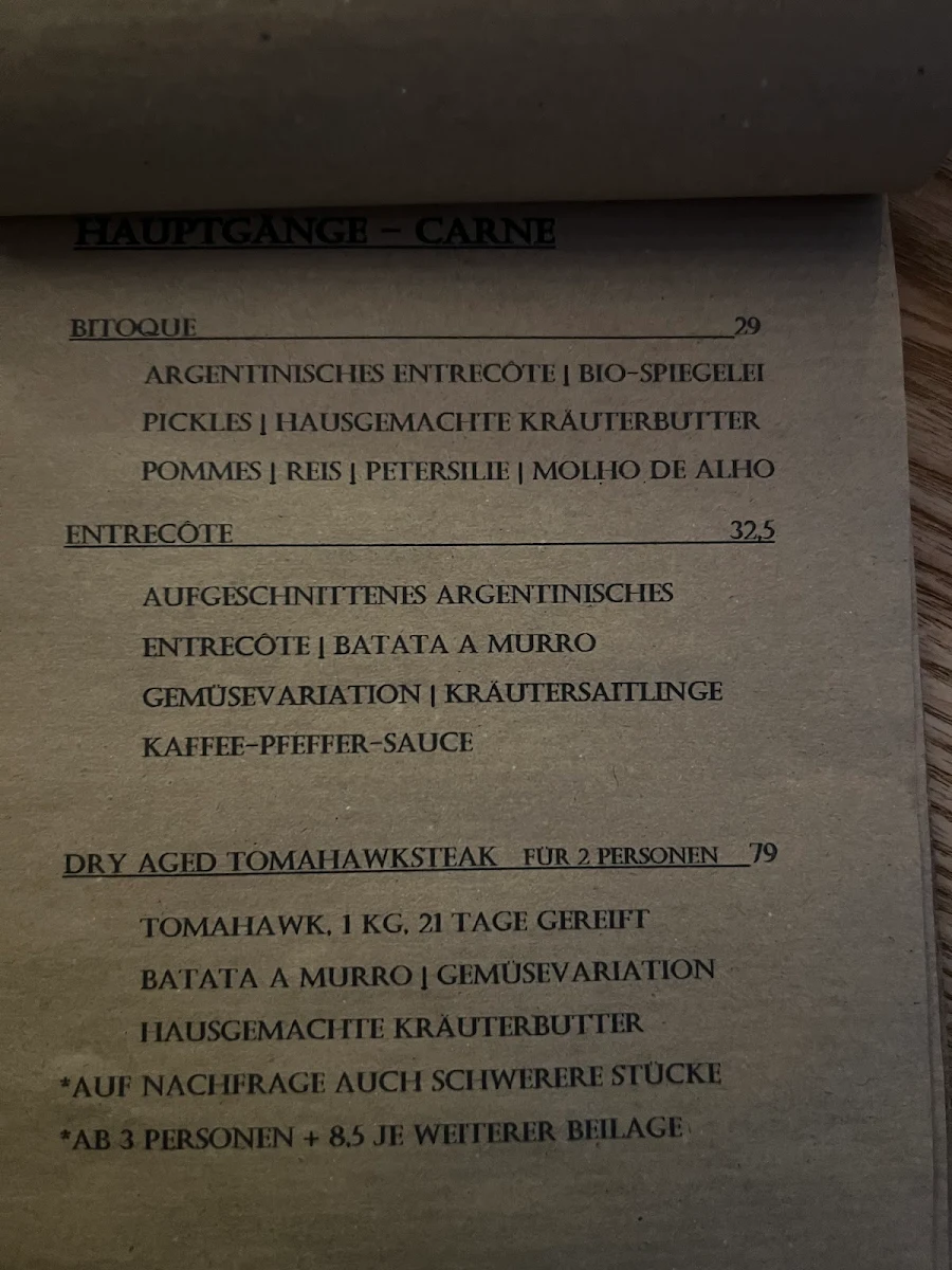 Speisekarte, Piri Piri Hamburg