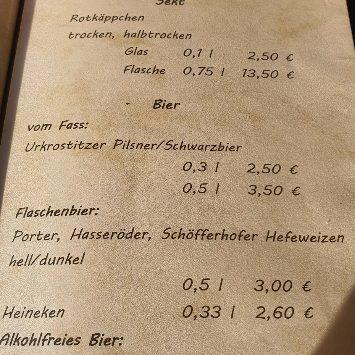 Speisekarte, Altmarkt 6