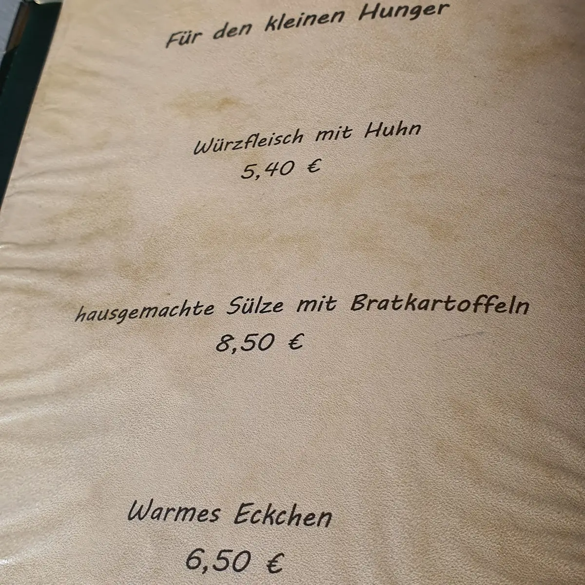 Speisekarte, Altmarkt 6