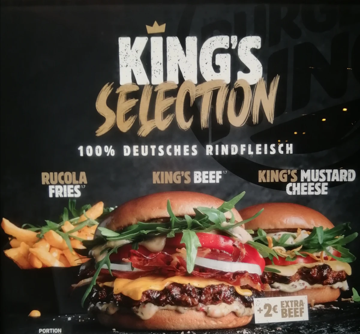Speisekarte, Burger King Bottrop