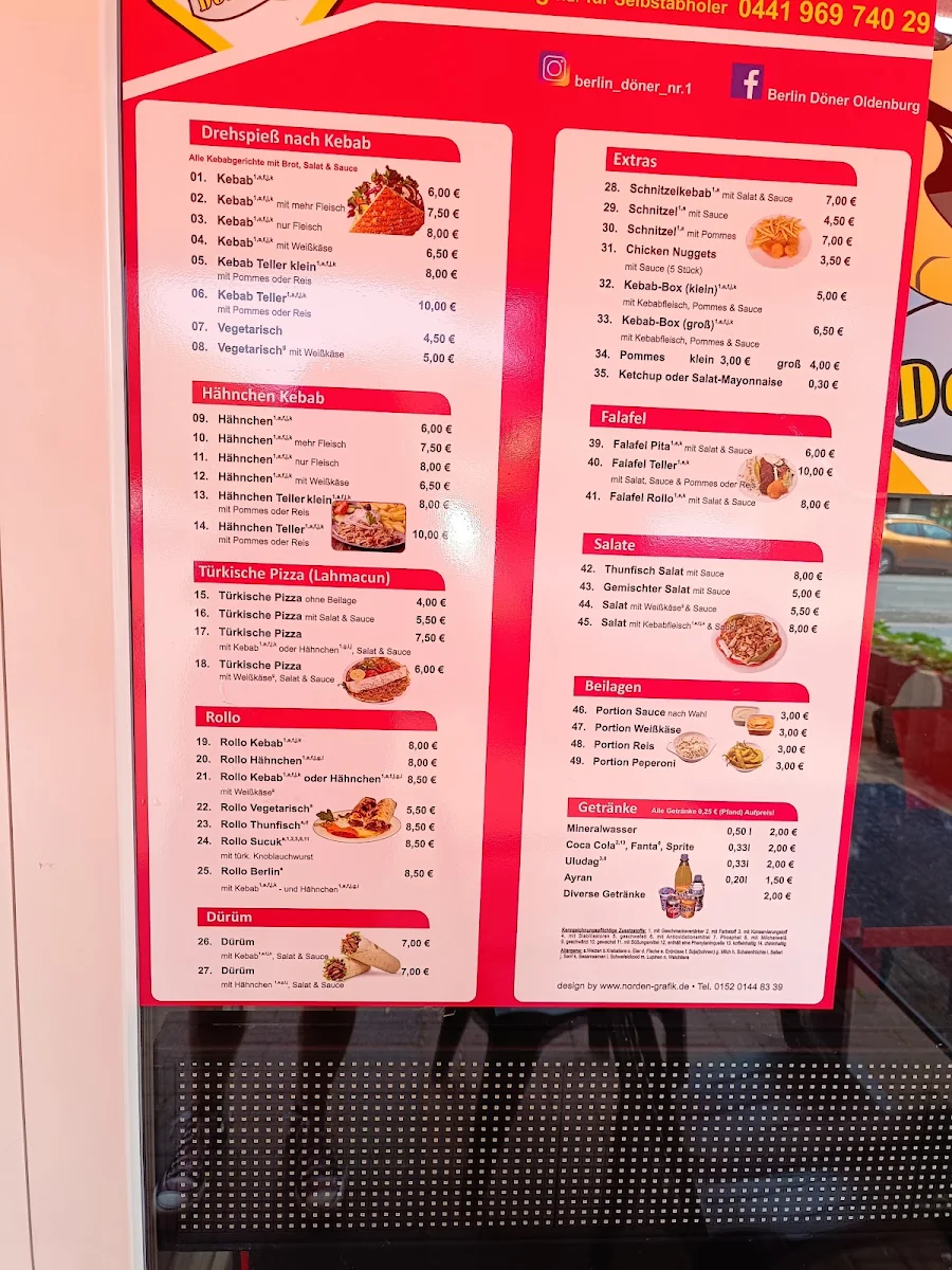 Speisekarte, Berlin Döner