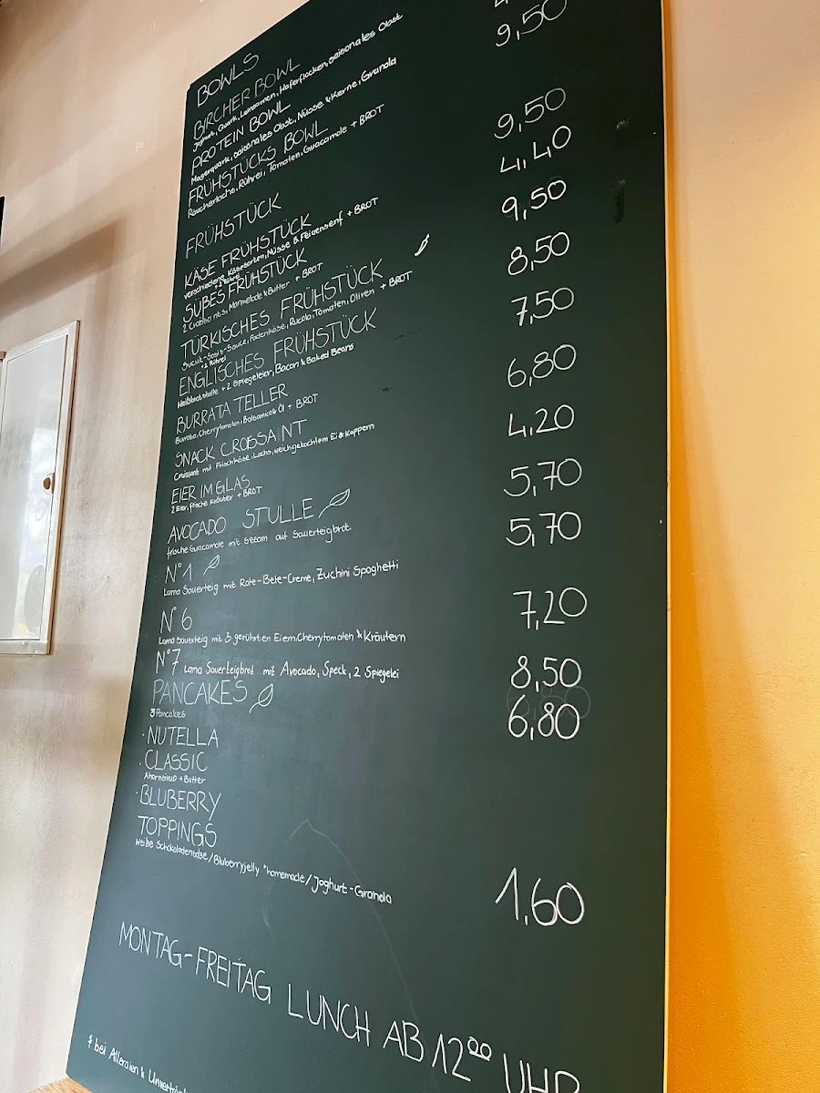 Speisekarte, Café Lama