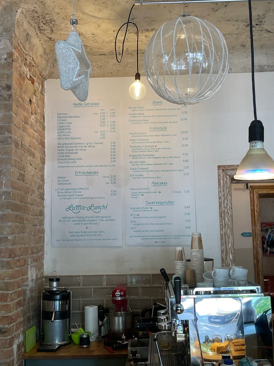 Speisekarte, Café Lama