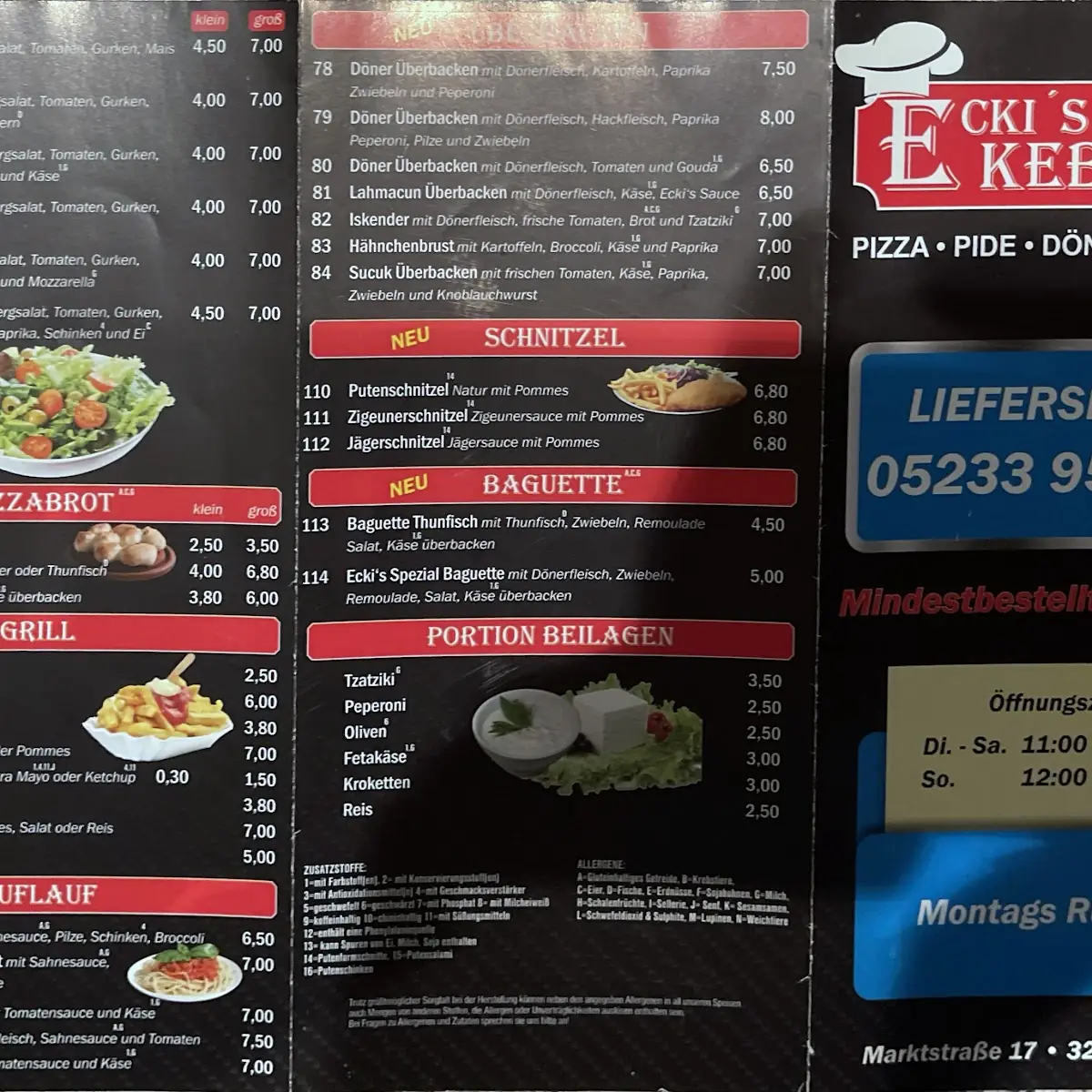 Speisekarte, Eckis Döner Kebap Imbiss
