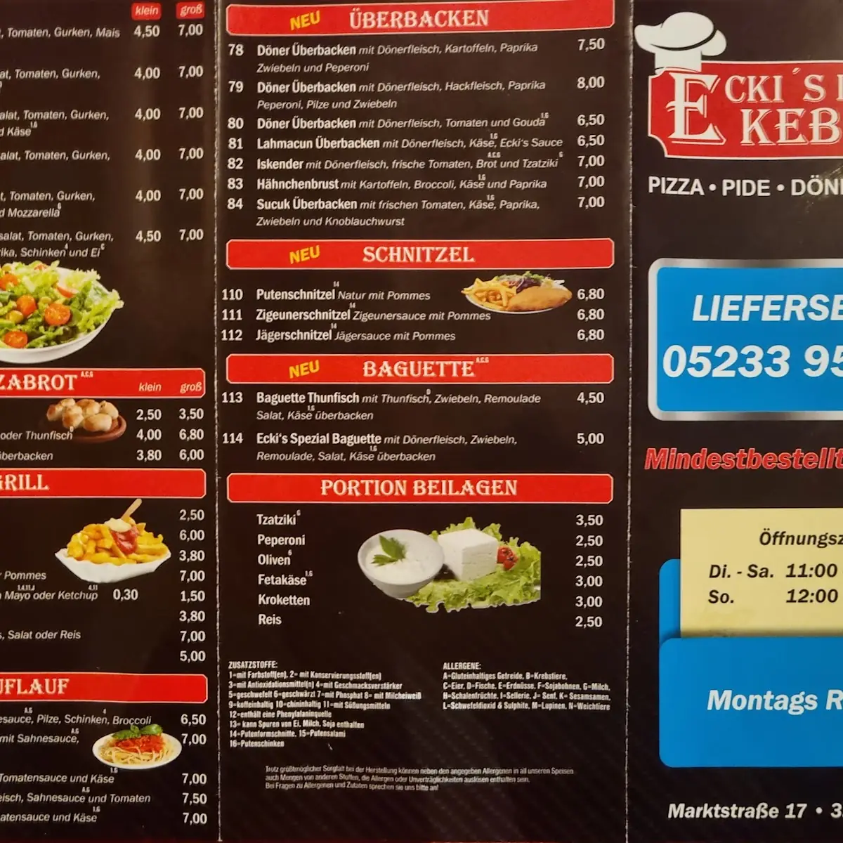 Speisekarte, Eckis Döner Kebap Imbiss