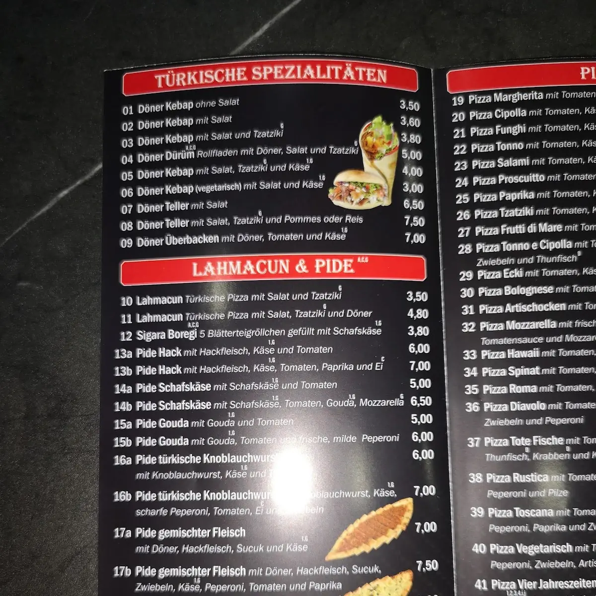Speisekarte, Eckis Döner Kebap Imbiss