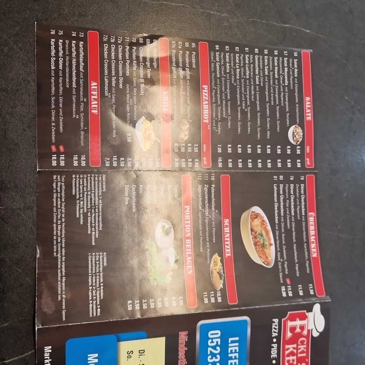 Speisekarte, Eckis Döner Kebap Imbiss