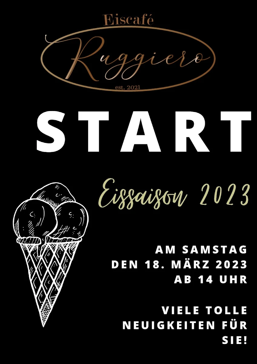 Speisekarte, Eiscafé Ruggiero