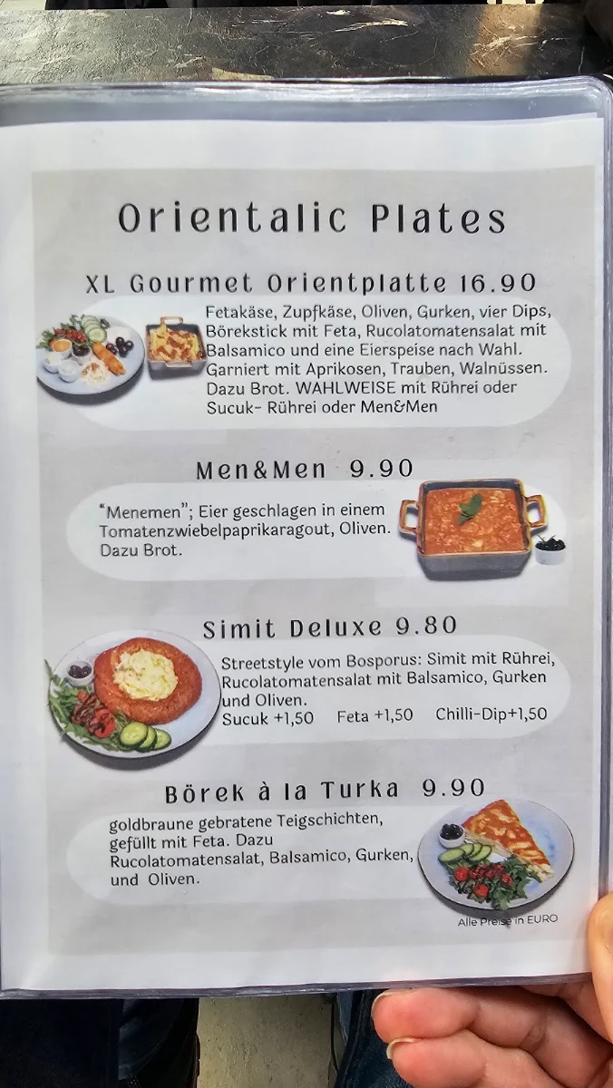 Speisekarte, Boymer Cafe