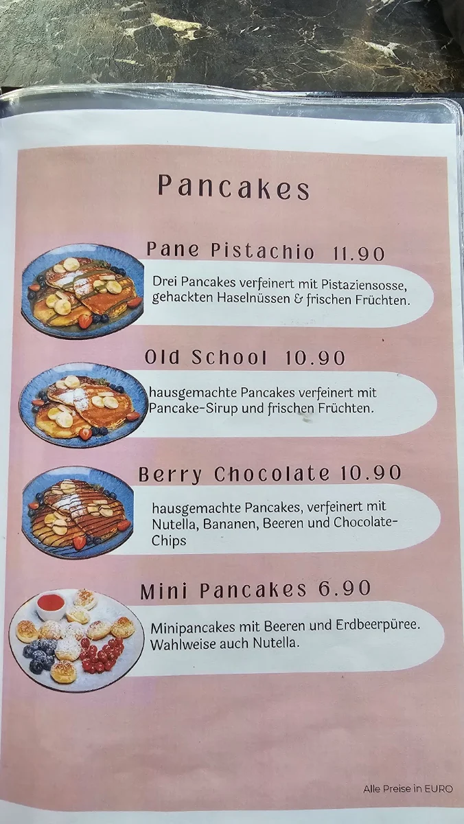 Speisekarte, Boymer Cafe