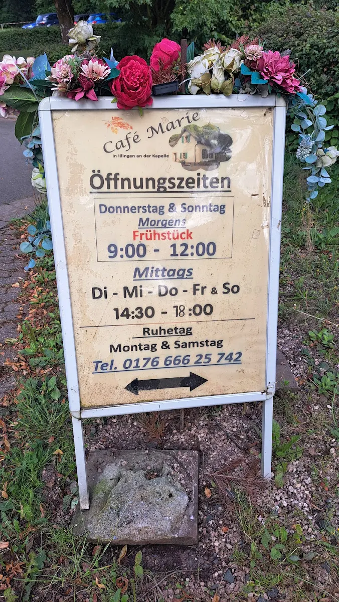 Speisekarte, Café Marie