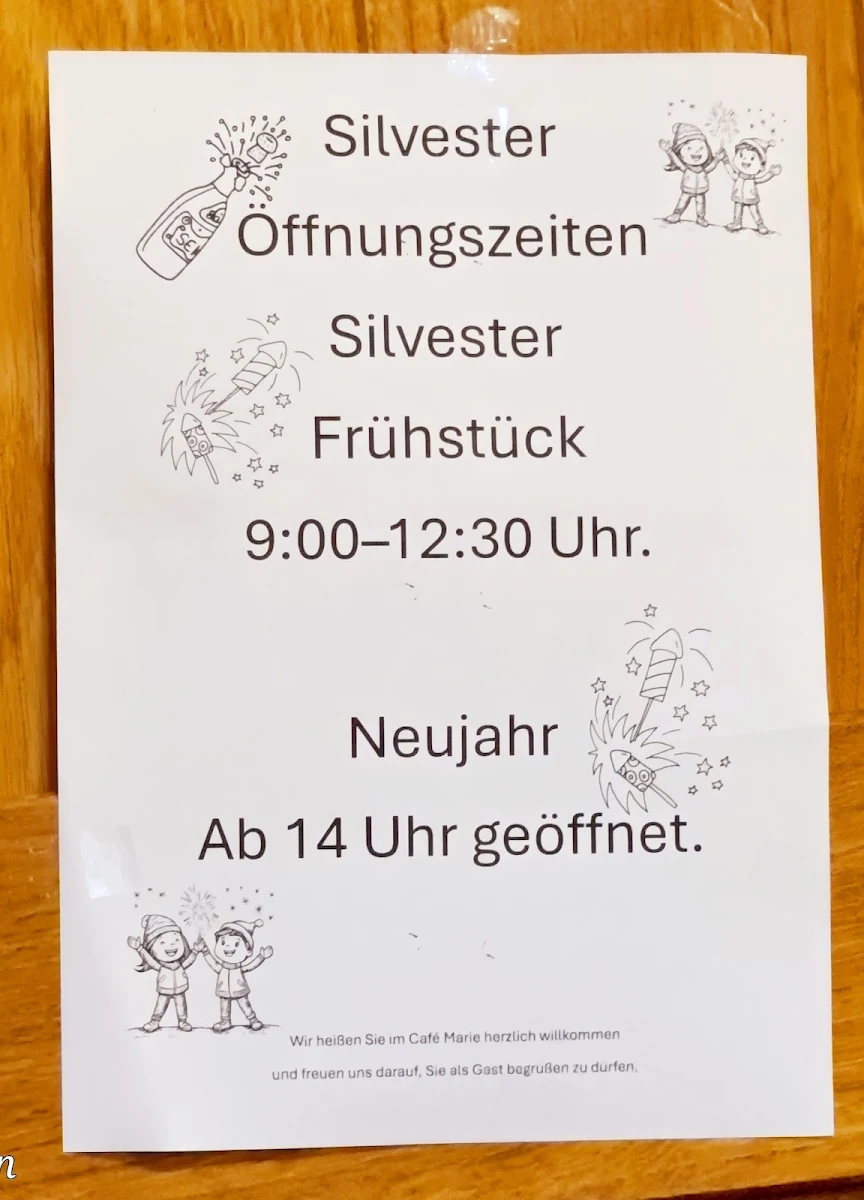 Speisekarte, Café Marie