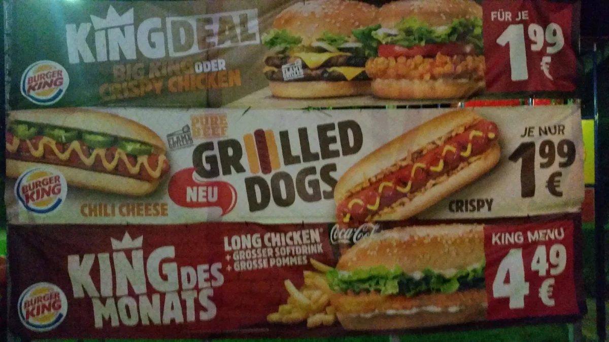 Speisekarte, Burger King Sittensen
