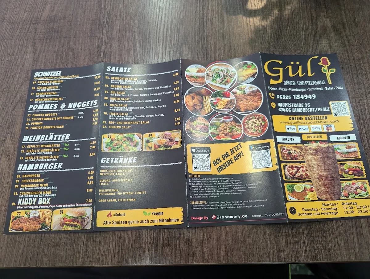 Speisekarte, Gül Döner Pizza Haus 1 Lambrecht(Pfalz)