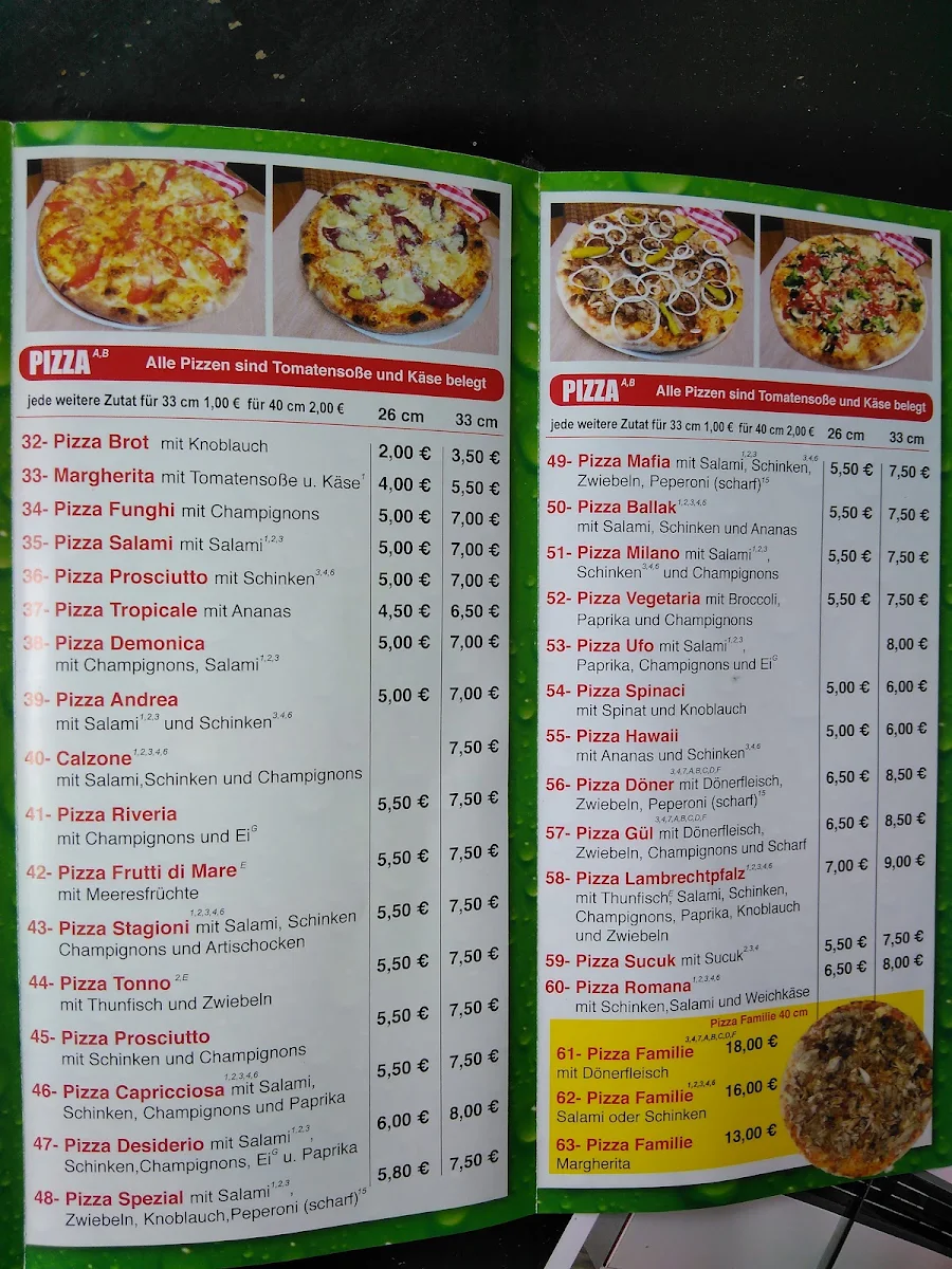 Speisekarte, Gül Döner Pizza Haus 1 Lambrecht(Pfalz)