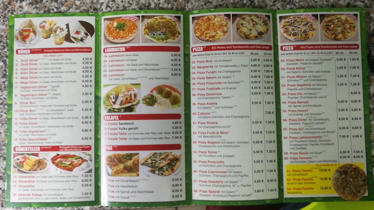 Speisekarte, Gül Döner Pizza Haus 1 Lambrecht(Pfalz)