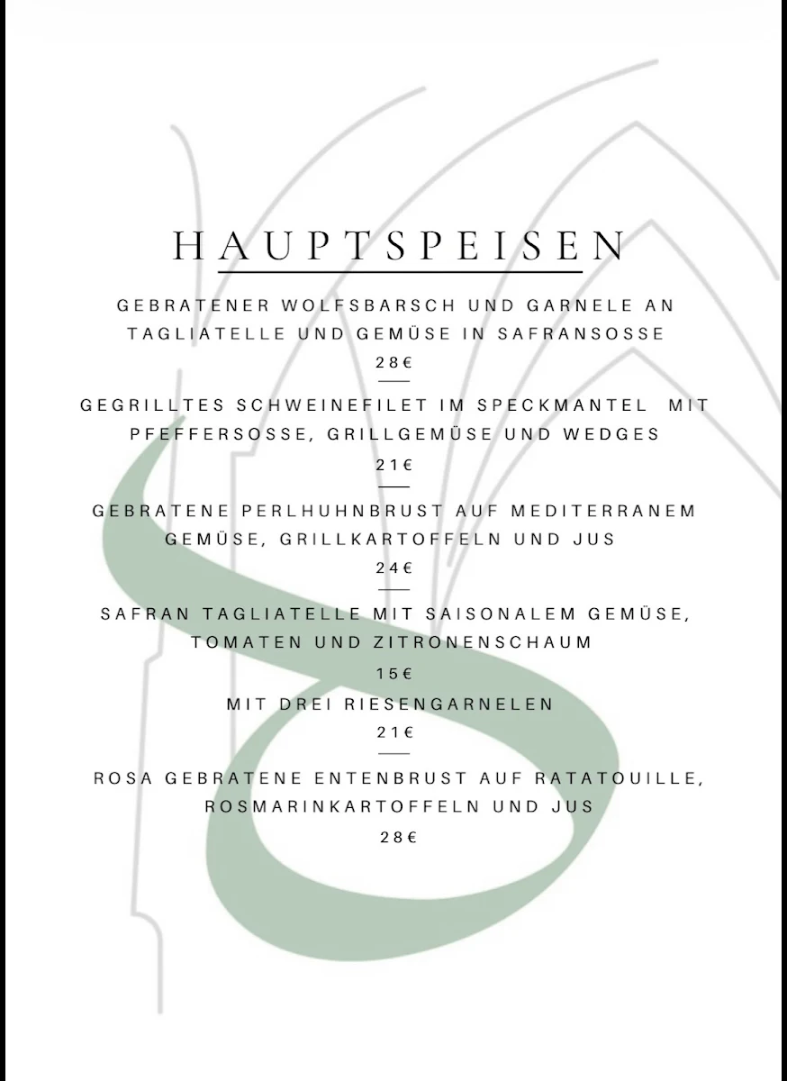 Speisekarte, Restaurant Denkmahl