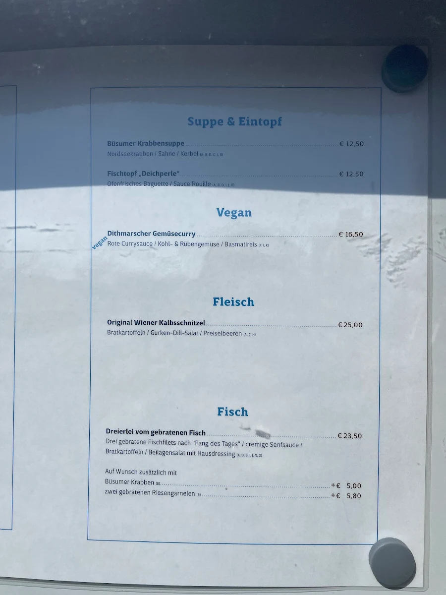Speisekarte, Deichperle