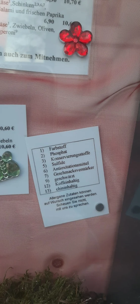 Speisekarte, Pizzeria da Giovanni