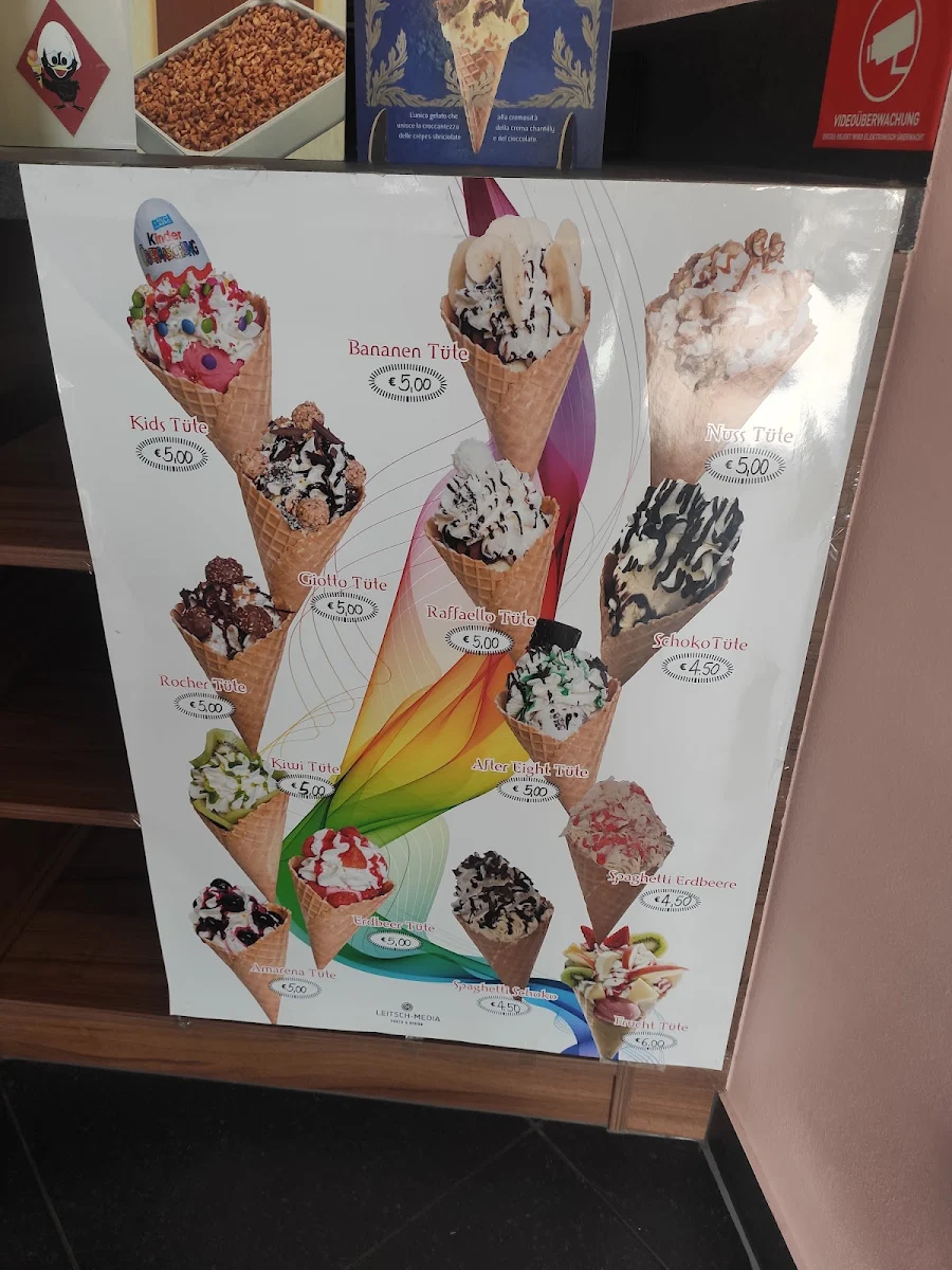 Speisekarte, Eiscafé Calimero