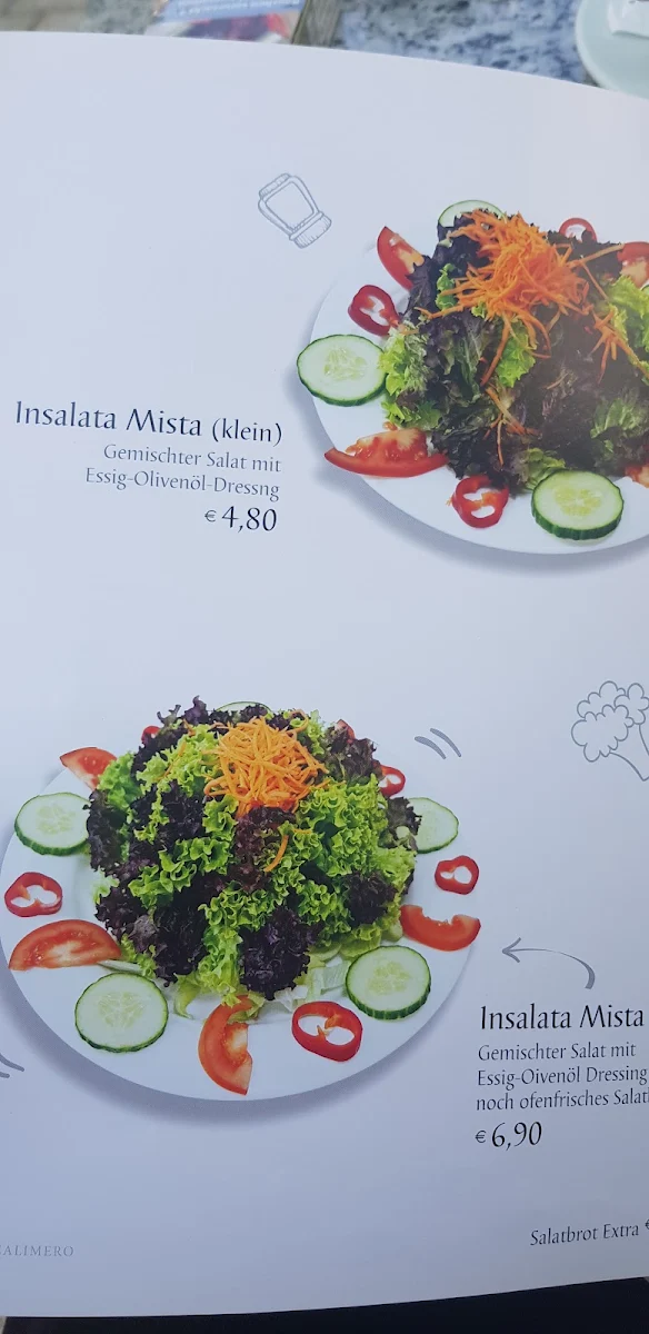 Speisekarte, Eiscafé Calimero