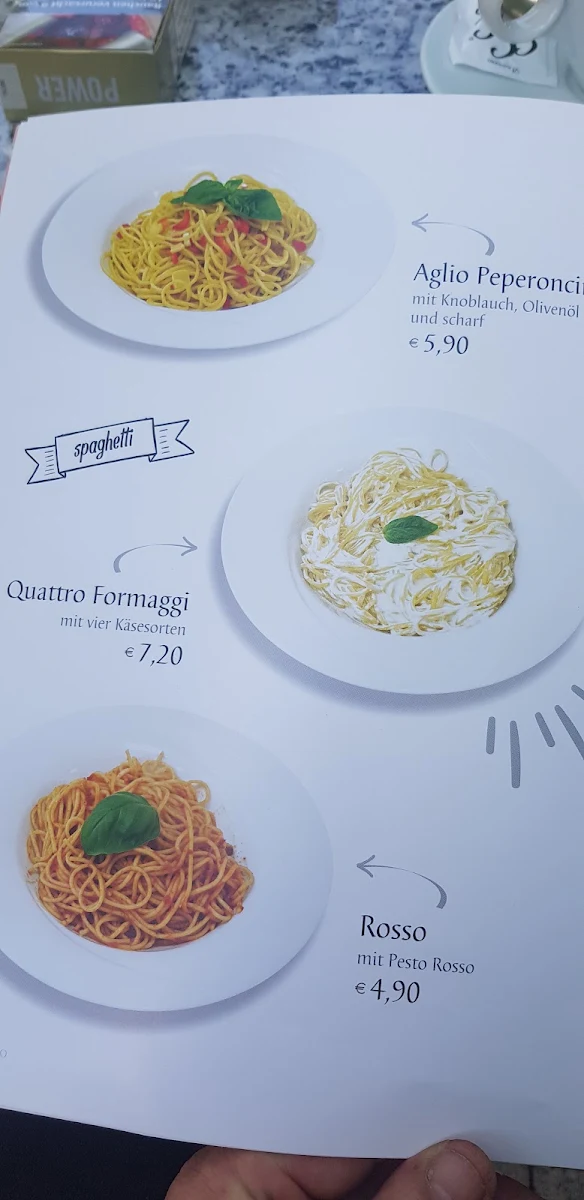 Speisekarte, Eiscafé Calimero