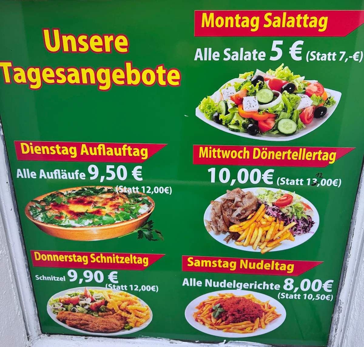 Speisekarte, Berlin Dönerhaus