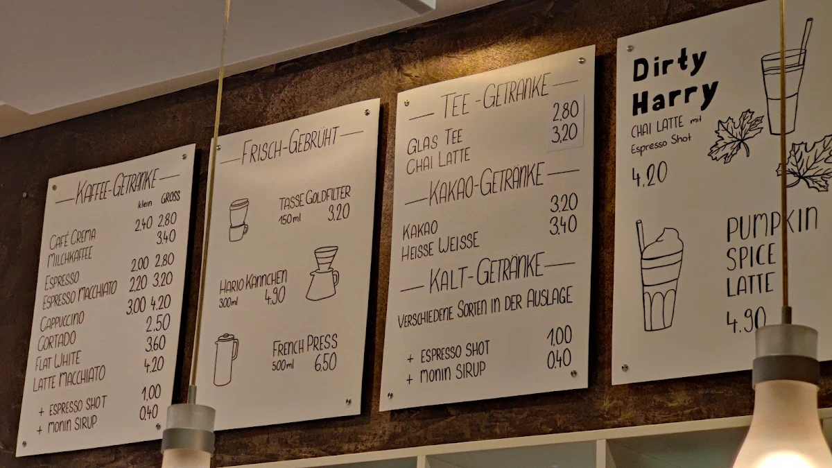Speisekarte, Kaffeemanufaktur – Würzburgs Kaffeerösterei