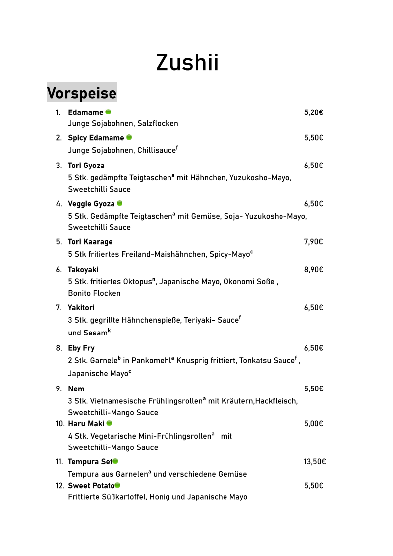 Speisekarte photo 5