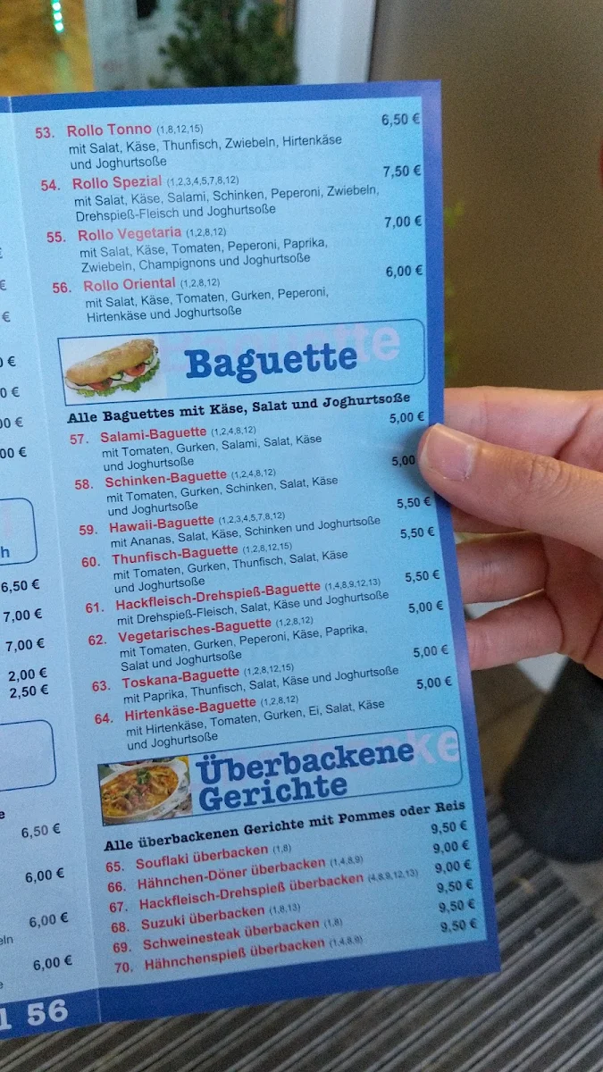 Speisekarte, Istanbul Grill