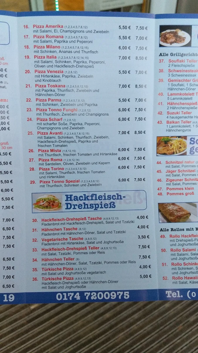 Speisekarte, Istanbul Grill