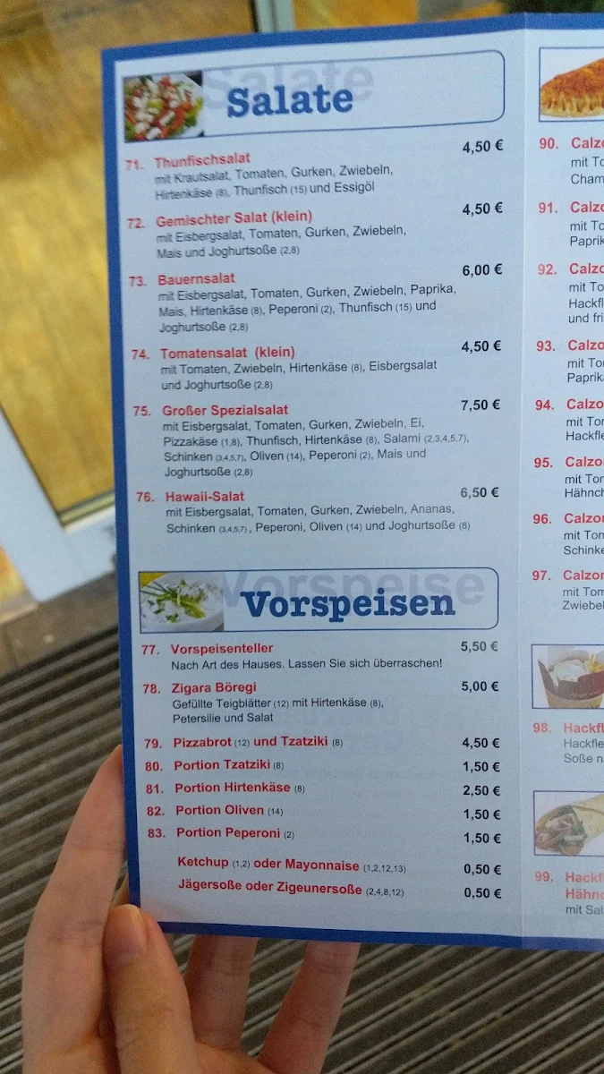 Speisekarte, Istanbul Grill