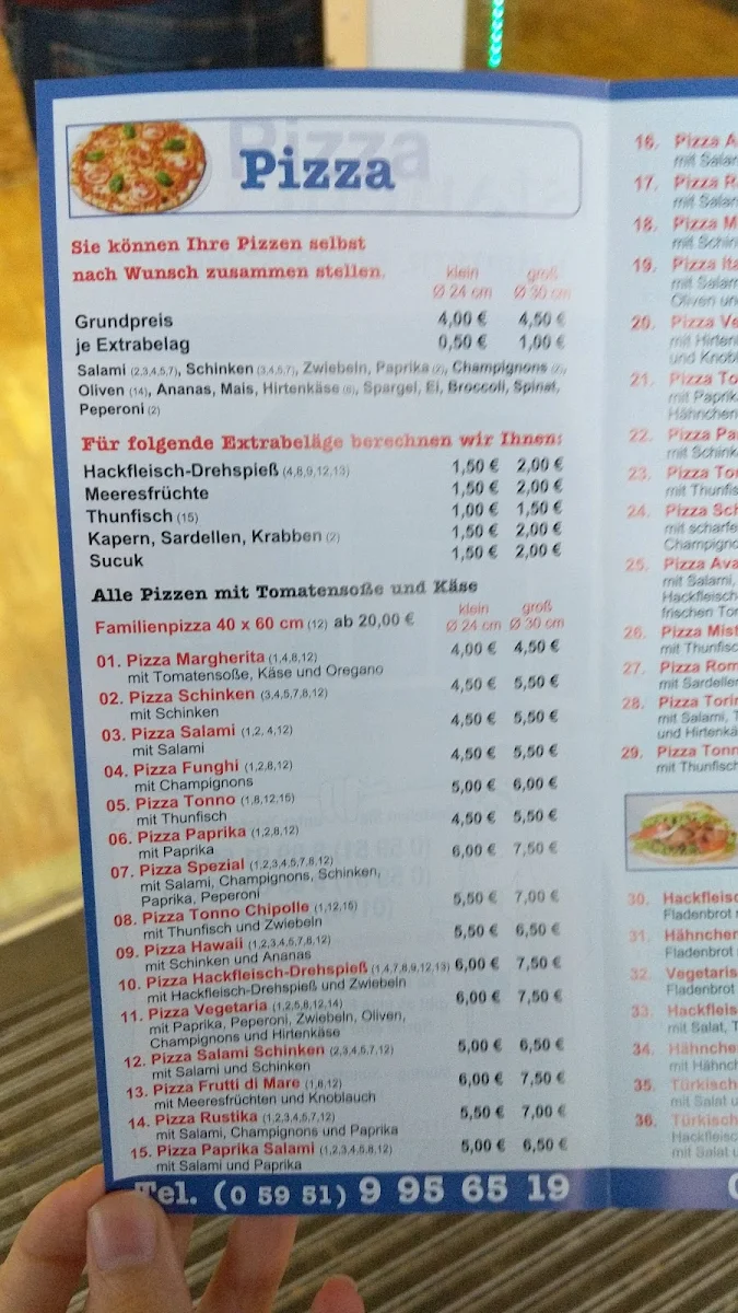 Speisekarte, Istanbul Grill