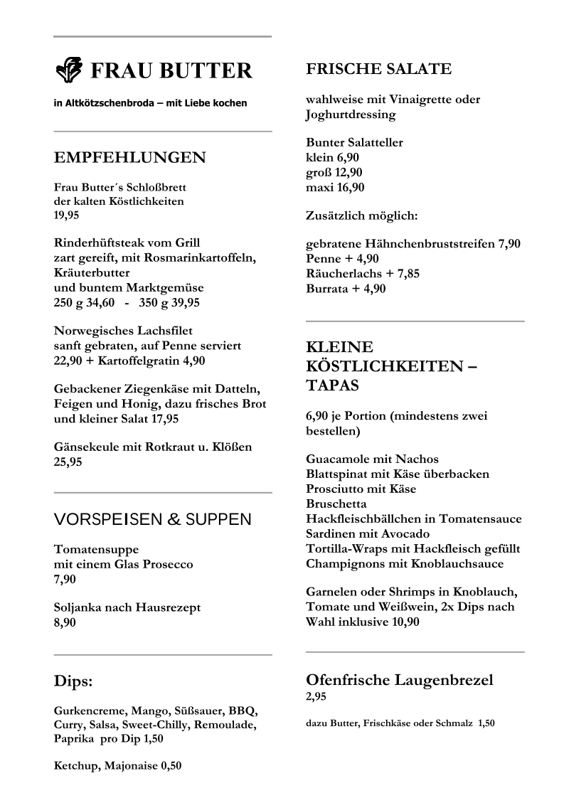 Speisekarte photo 1