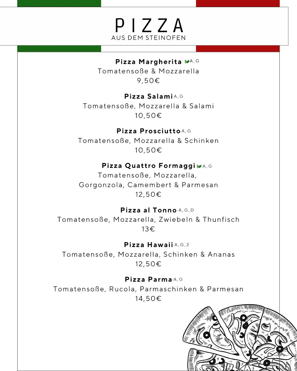 Speisekarte, Restaurant Italian Flavours