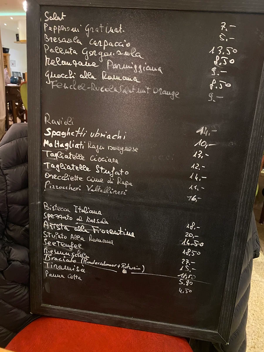 Speisekarte, Gaststätte OSTERIA Carlin Contrario