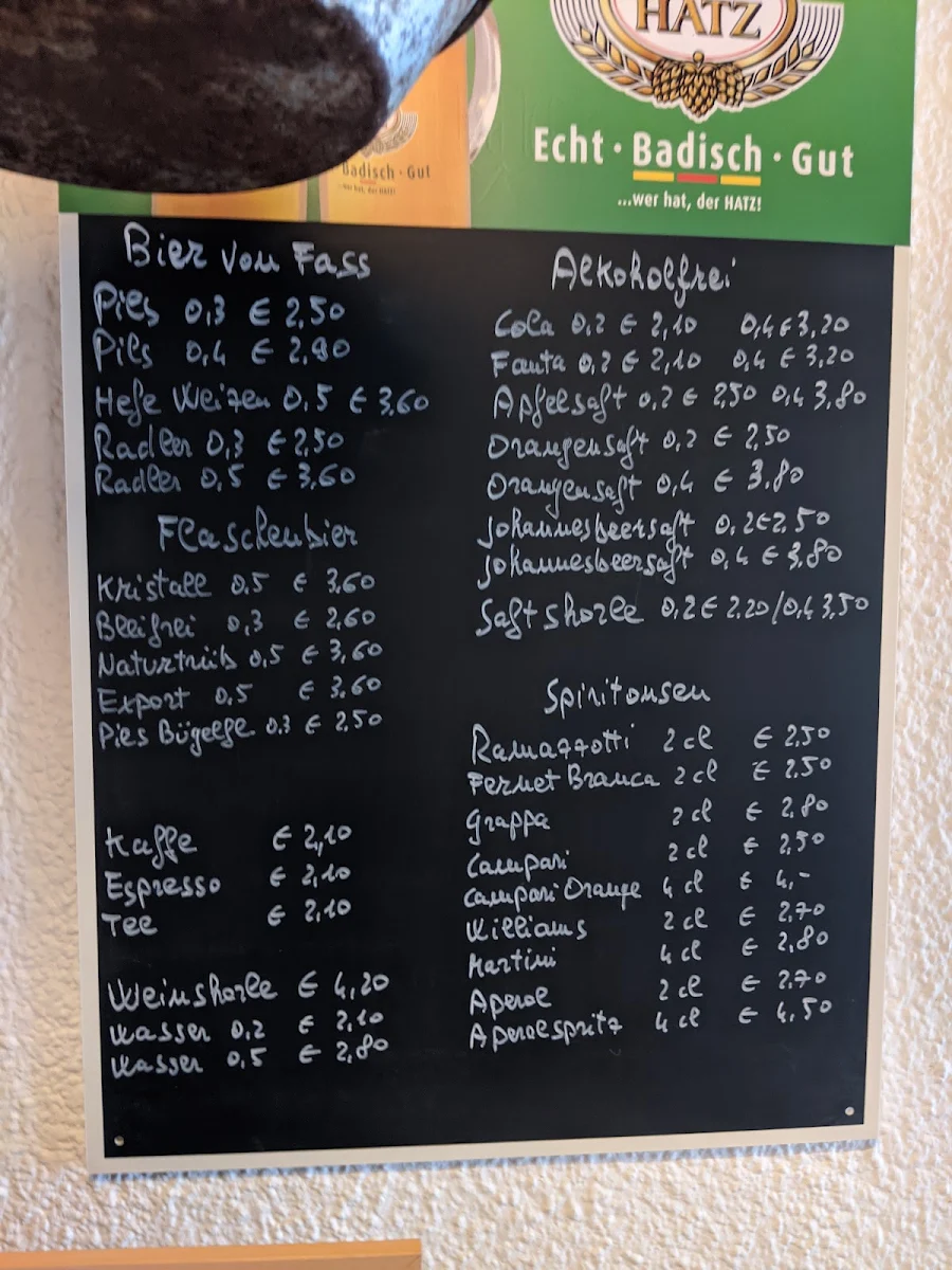 Speisekarte, Gaststätte OSTERIA Carlin Contrario