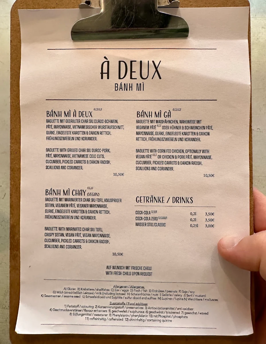 Speisekarte, À Deux Bánh Mì