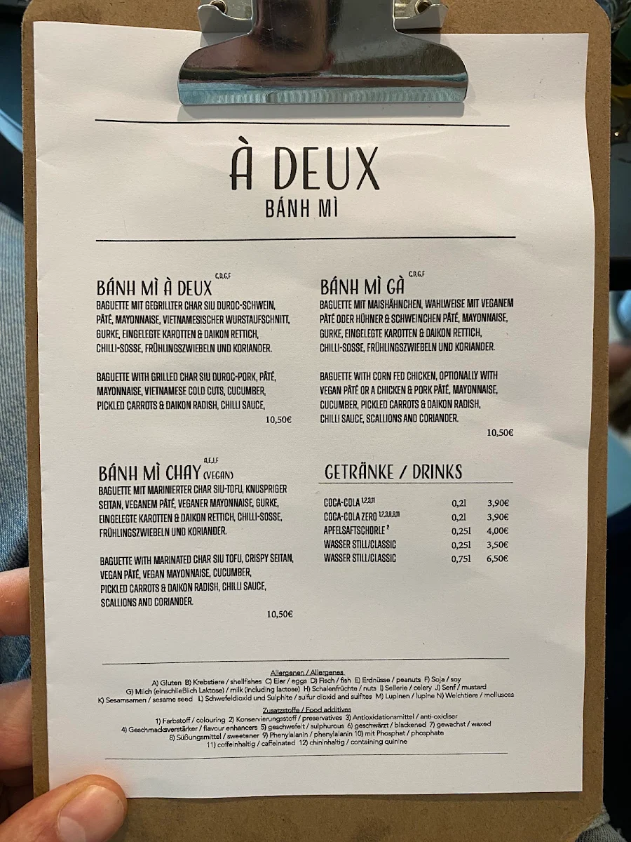 Speisekarte, À Deux Bánh Mì