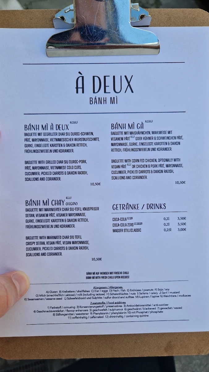 Speisekarte, À Deux Bánh Mì