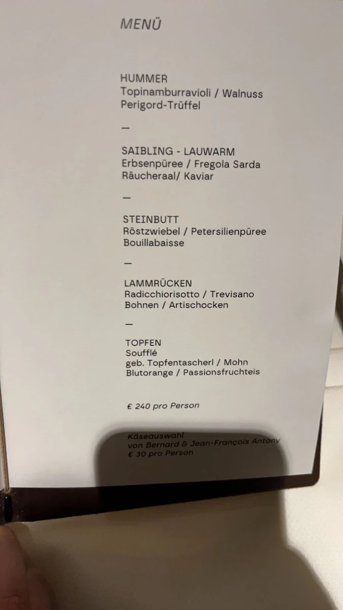 Speisekarte, Werneckhof Sigi Schelling