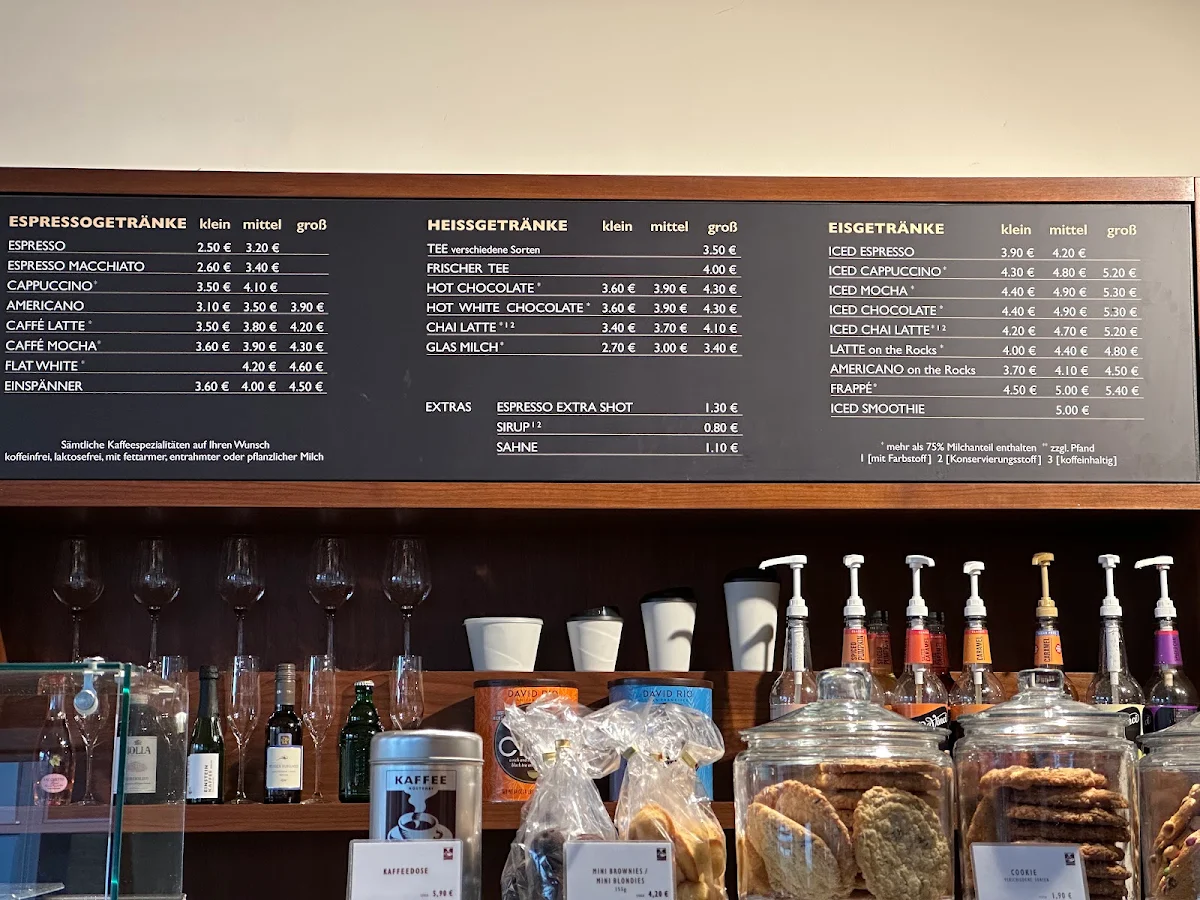 Speisekarte, EINSTEIN KAFFEE an der UBER Arena