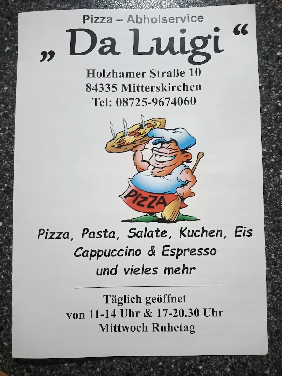 Speisekarte, Pizza Da Luigi