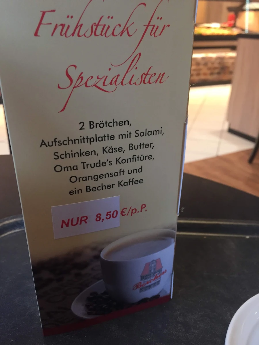 Speisekarte, Bäckerei Borchers