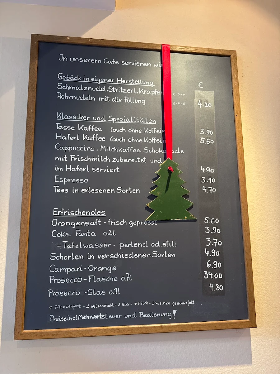 Speisekarte, Schmalznudel - Cafe Frischhut