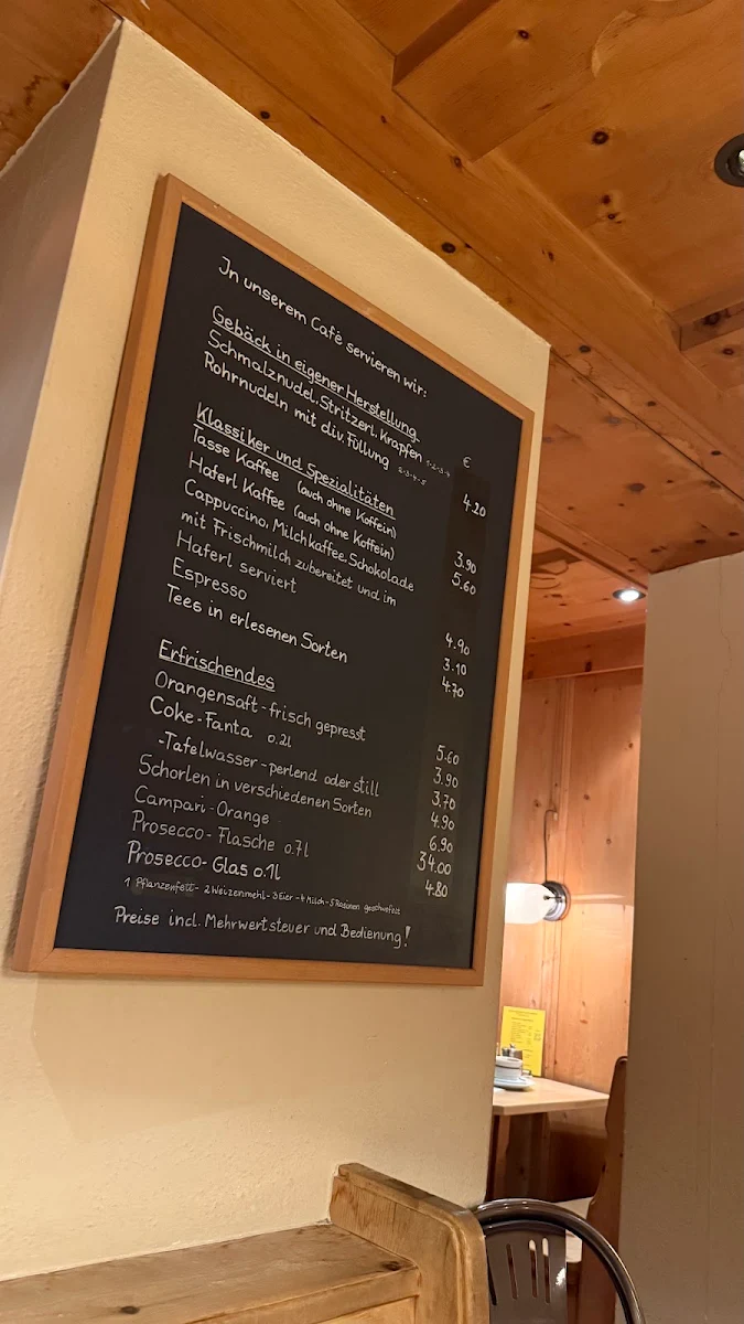 Speisekarte, Schmalznudel - Cafe Frischhut